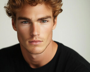 Fototapeta premium Man portrait on white background