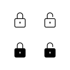 Lock icon vector. Security icon set. Open lock icon.