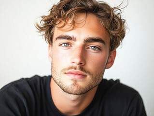 Fototapeta premium Man portrait on white background