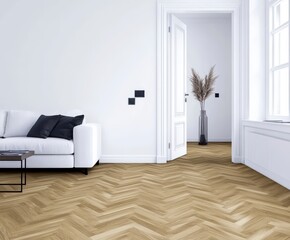 Modern Living Room Interior with White Sofa and Stylish Decor