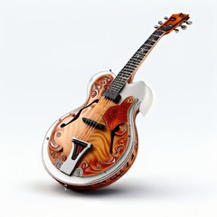 an AI Image Generator, Semi-Hollow Electric Guitar Isolated