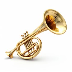 Naklejka premium an AI Image Generator, Golden Brass Horn Instrument