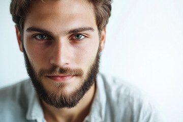 Obraz premium Man portrait on white background