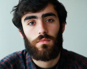 Fototapeta premium Man portrait on white background