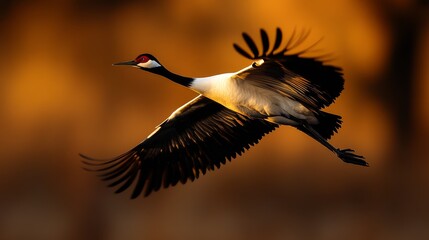 Obraz premium Crane Bird, the symbol of happiness, good fortune and longevity in Asian culture.