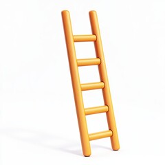 career ladder concept, 3d style imitation, cartoon icon, white background