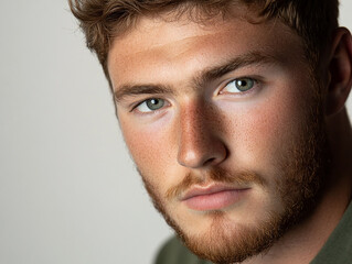 Fototapeta premium Man portrait on white background