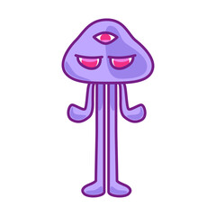 立ち姿の紫色の宇宙人