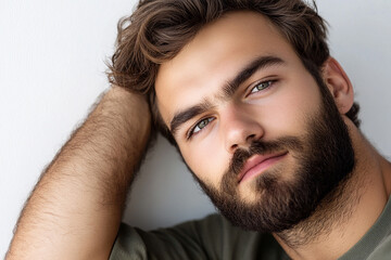 Obraz premium Man portrait on white background