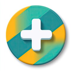 Fototapeta premium Colorful plus sign button graphic design