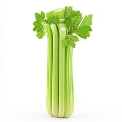 celery, 3d style imitation, cartoon icon, white background