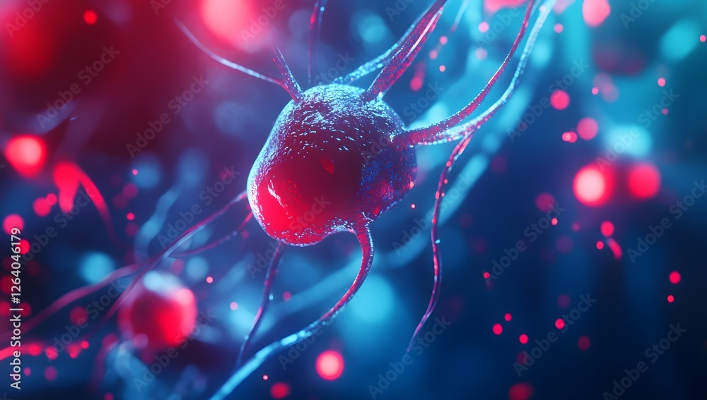 Poster neuron network in vibrant colors