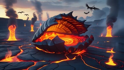 Fire in the fireplace in a magical world ai generated