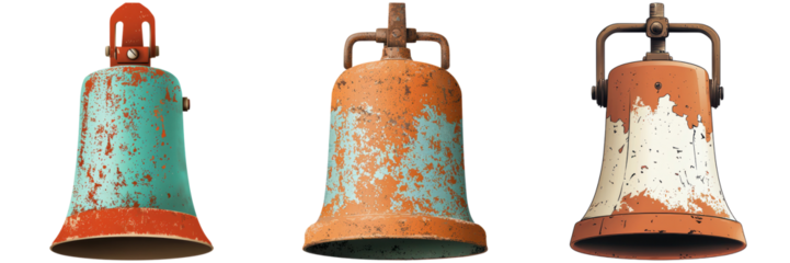 Vintage Rustic Metal Bells in Various Colors for Decoration