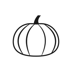 Pumpkin line icon on white background.