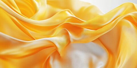 Obraz premium Vibrant yellow fabric layered over pristine white; intricate textures captured in stunning close-up detail