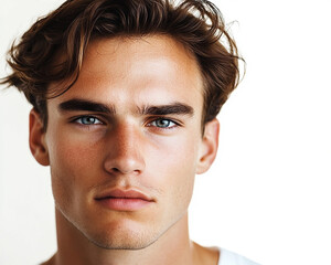 Fototapeta premium Man portrait on white background