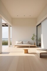 Fototapeta premium Minimalist Modern Patio Design With Natural Light