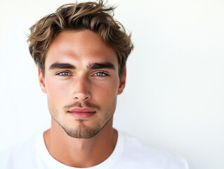 Obraz premium Man portrait on white background
