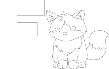 little fox next to the letter F