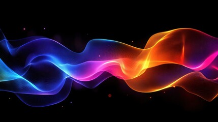 Obraz premium Vibrant Abstract Waves in Dark Background