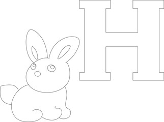 little hare next to the letter H