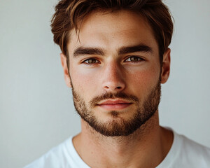 Fototapeta premium Man portrait on white background