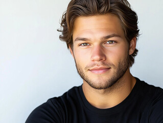 Fototapeta premium Man portrait on white background