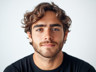 Obraz premium Man portrait on white background