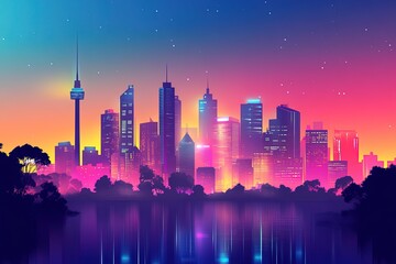 Vector Australia skyline