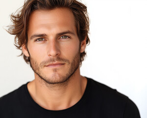 Fototapeta premium Man portrait on white background