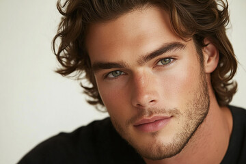 Fototapeta premium Man portrait on white background