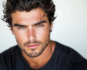 Obraz premium Man portrait on white background