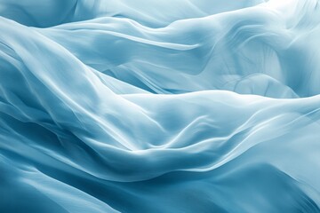 Obraz premium Soft Flowing Blue Fabric Drapery for Background and Textile Use