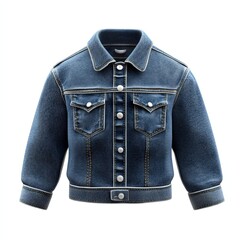 denim jacket, 3d style imitation, cartoon icon, white background