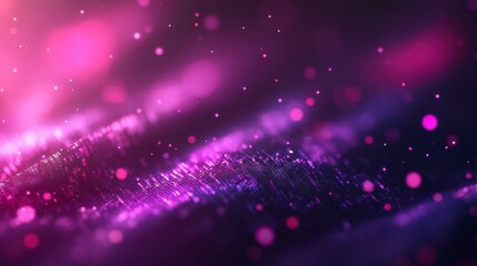 Fototapeta premium Abstract Purple Glow: A captivating digital abstract background, featuring a mesmerizing blend of purple and pink hues, flowing lines and soft, shimmering particles.