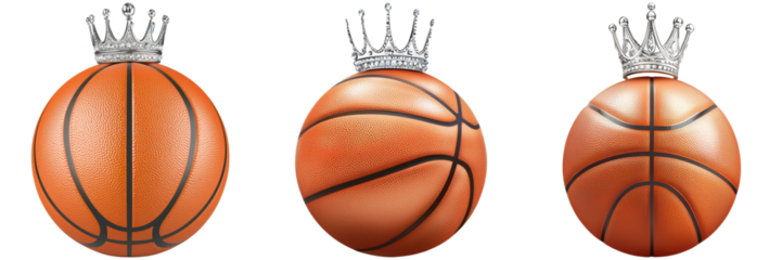 Artistic Basketball Graphics with Crown for Sports Themes