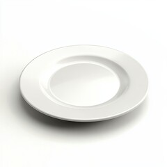 dinner plate, 3d style imitation, cartoon icon, white background