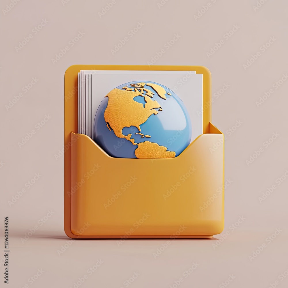 Poster global data folder on pastel background