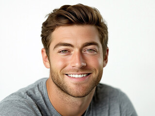 Fototapeta premium Man portrait on white background