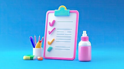 Clipboard with checklist of required equipment and costs