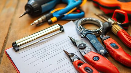 Clipboard with checklist of required equipment and costs