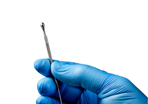 Medical gloves piercing accessories, isolated on transparent or white background