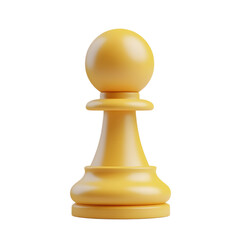3D Rendered Chess Pawn Emoji Isolated on White Background