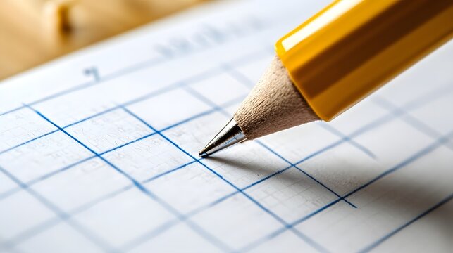 Close up of a professional marking their leadership goals and strategic plans on a digital task planner reflecting their determination focus