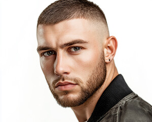 Obraz premium Man portrait on white background