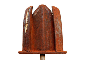 Rusty metal armature isolated on transparent or white background