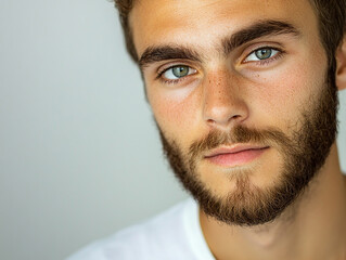 Obraz premium Man portrait on white background
