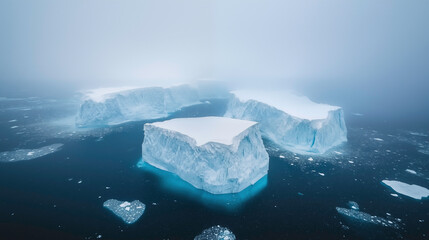Obraz premium Aerial view of the glacier