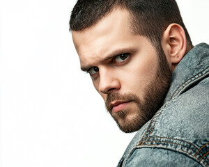 Fototapeta premium Man portrait on white background